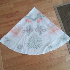 Toalhas de Mesa Round White Lace Tablecloth With Christmas Design